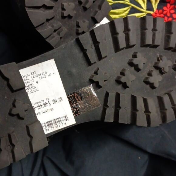 Karl Lagerfeld Paris "Pervot" Combat Fashion Leather Boots 9 - Picture 10 of 11